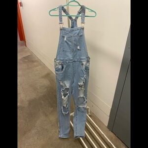 Distressed  overalls